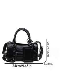 1个女士时尚摩托车造型枕形包，2025新款便携粉色单肩斜挎包（材质气味散去说明：请置于通风处1-3天，待材质气味散去） - 黑色 - 查看 3