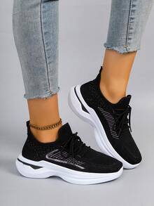 STEPREACH 新款女士休闲运动鞋，透气网布面料，舒适耐穿，轻便易穿，适合驾车穿着 - 黑色 - 查看 4