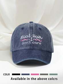 1 szt. haftowana czapka baseballowa z włosiem z łódki, regulowana zewnętrzna ochrona przeciwsłoneczna, codzienna czapka, odpowiednia na podróże wiosną/jesienią, modna uniwersalna czapka przeciwsłoneczna dla mężczyzn, styl Y2K - czapka baseballowa - Zobacz 16