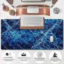 وسادة فأرة مقاس كبير بتصميم شريطي أزرق وأبيض، ذات سطح معالج بتقنية الميكرو، قاعدة مطاطية سميكة مانعة للانزلاق، هدية مثالية لديكور المكتب والألعاب والكمبيوتر المحمول وسطح الكتابة - متعدد الألوان - مشاهدة 8