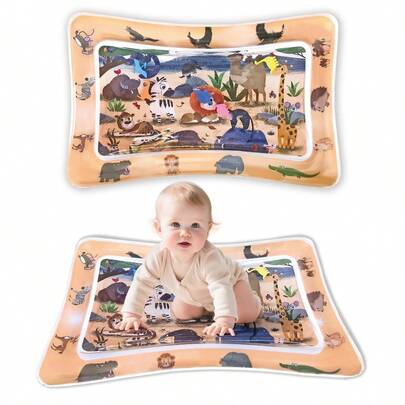 Alfombra de agua interactiva para gatear con temática oceánica, divertida para toda la familia, fresca y refrescante