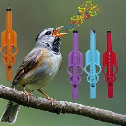 1pc Realistic Color Bird Whistle - Adjustable Tone, Pitch, And Length, With Water Activation Mechanism, Durable Plastic Whistle, Suitable For Bird Watching, Parties, Music Entertainment, Party Gifts, Natural Tone Design