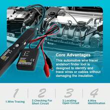 Kit de detector de cables, generador y sonda - Probador de línea telefónica y cable de red - Herramienta localizadora de señal de cable y línea telefónica - Multicolor - Ver 3