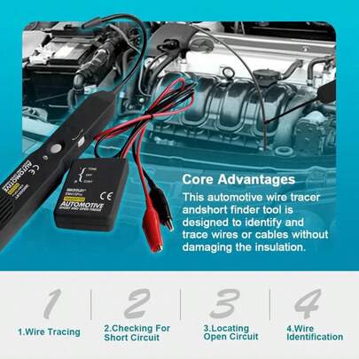Wire Tracer Tone Generator And Probe Kit - Network Cable Phone Line Tester - Wire Cable Tracker Telephone Line Finder Toner Signal Detector Locator Tool