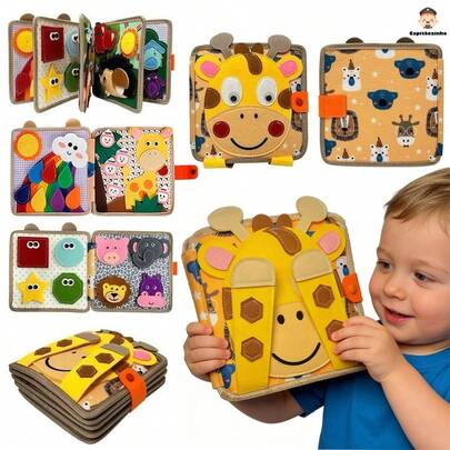 Montessori livros silenciosos paracriancas, Soft Activity Busy Book,FeltCloth Book, Toy Viagem sensorial comatividade