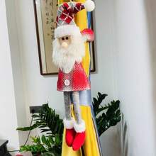 2个圣诞窗帘夹装饰,圣诞老人和雪人复古格子窗帘夹,圣诞节节日装饰,适用于窗户、卧室、客厅、家居、办公室、派对、圣诞节 - 彩色 - 查看 4