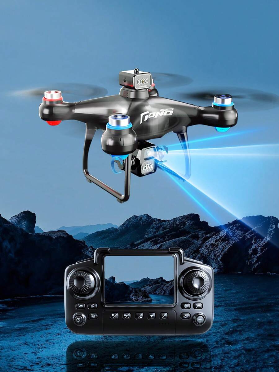 TOKQI 无刷双摄像头四轴飞行器无人机，配备无线遥控器、屏幕、智能避障、光流悬停、多镜头变焦，适用于拍摄、视频和摄影。 - 彩色 - 查看 1