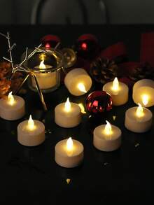 24支装高亮度暖黄色茶蜡，可连续点亮，适用于婚礼、祈祷、节日礼物等各种场合，营造节日氛围，可用于房间装饰、家居装饰、生日、毕业典礼等。 - 彩色 - 查看 3