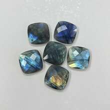 2pieces Natural Stone Charms Flash Labradorite Faceted Rectangle Pendants For Jewelry Making DIY Necklace Bracelets Earrings Handicrafts Accessories - Colored-glitter Stones - View 8