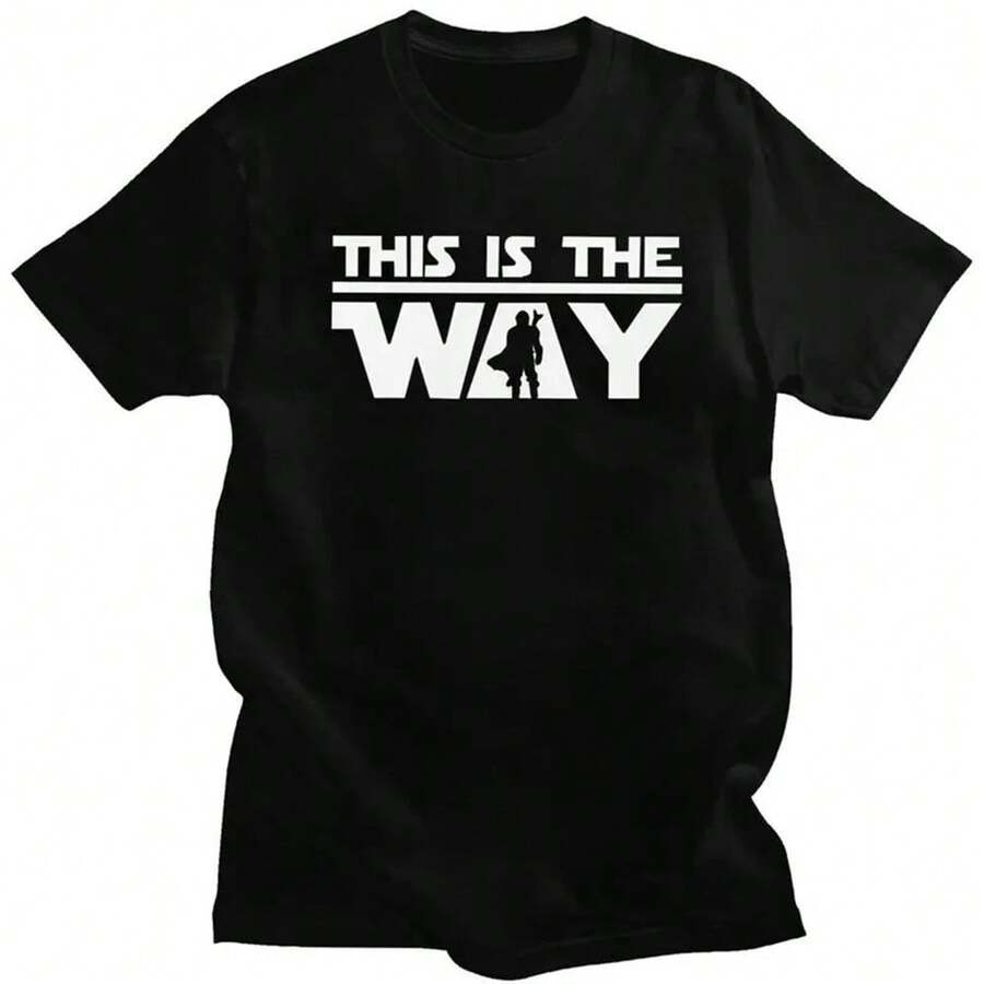 2026Film T Shirt For Women Men Soft Cotton Tees M-Mandalorians This Is The Way Tshirt Short Sleeve Urban T-Shirt Merch 70321 - 黑色 - 查看 1