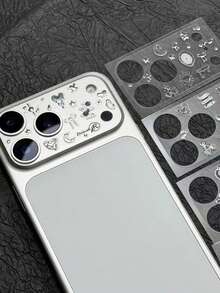 1pc INS Creative DIY Lens Protector Tempered Glass Film Sticker Compatible With IPhone 11 Pro Max/12 Pro Max/13 Pro Max/14 Pro Max/15 Pro Max/16 Pro Max/17 Pro Max Phone Lens Film - Multicolor - View 5