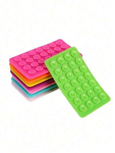 1pc 28pcs Silicone Double-Sided Adhesive-Free Phone Suction Cup, Non-Slip Multi-Function Washable Phone Holder