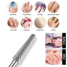 NotNoot 1pc Silver Nail Drill Bit, 3/32" Tungsten Carbide Drill Bit For Electric Nail File, Cuticle Remover Tool - Silver - View 4