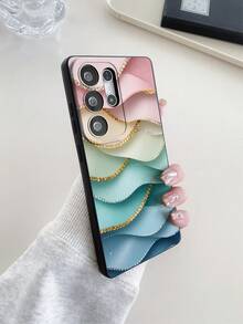 1pc Marble Pattern, Black Pupil Shockproof TPU Material Phone Case, Suitable As Holiday Gift, Compatible With Samsung, Xiaomi Redmi, OPPO, VIVO Protective Cover, Unisex - Multicolor - View 5
