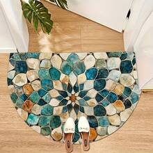 1件复古优雅绿色几何仿大理石图案地毯，可作房间装饰地毯、家居装饰地毯、沙发垫、卧室装饰地毯、小型地毯、现代创意时尚地毯、客厅地毯、卧室地毯、户外地毯、可水洗地毯、男孩女孩礼物、感恩节地毯，柔软可机洗，适用于客厅、办公室、咖啡厅和阳台装饰 - 彩色 - 查看 1