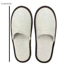 一次性高级亚麻拖鞋 | 舒适防滑，透气加厚海绵鞋跟，是民宿、酒店、居家使用的理想之选 - 彩色 - 查看 3