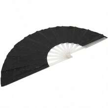 Ventilador plegable de mano grande para hombres y mujeres abanicos decorativos plegables accesorios rave utilizado para baile fiestas bodas festivales de música decoraciones -008 - NO BRUTO - Ver 7
