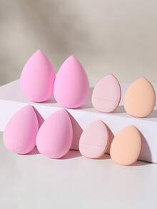 4/6/8PCS Makeup Tools Set Including:Makeup Sponges+Mini Air Cushion Powder Puffs - Multicolor - View 19