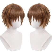 合成短直假发，适合角色扮演、动漫可爱男孩造型，时尚日常佩戴