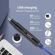 电动鼻毛修剪器，无痛去除鼻毛，USB充电，便携式鼻毛修剪器，小巧礼品 - 黑色 - 查看 4