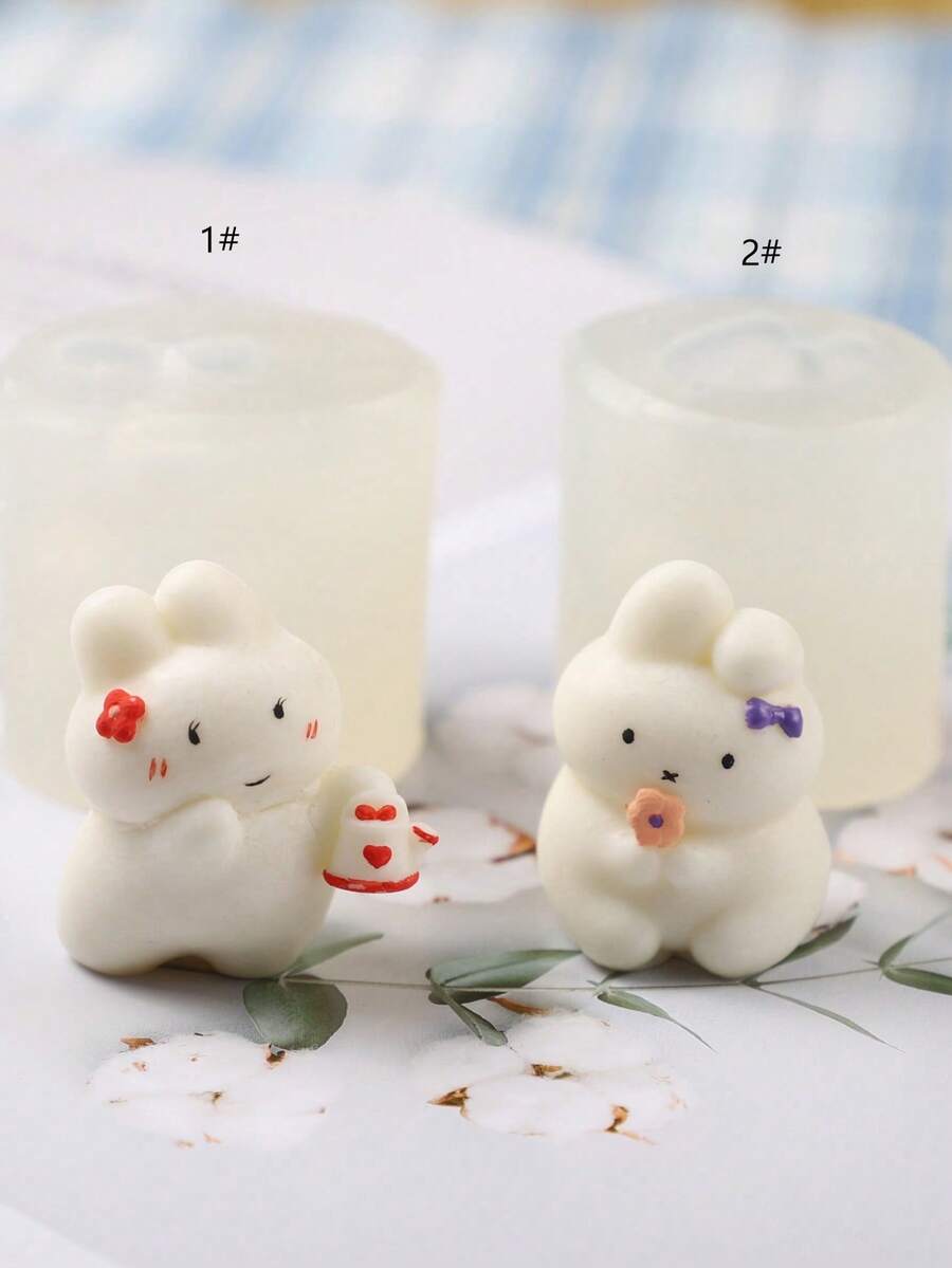 Bouquet, Shower Head, Rabbit Shaped DIY Handmade Fragrance Plaster Multifunctional Silicone Mold - White - View 1