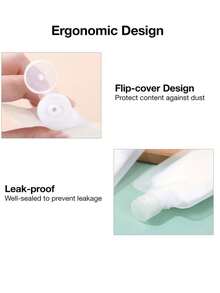 10/1件防漏可補充塑膠化妝品容器，適用於洗髮精、乳液與護膚產品，便攜式乳霜旅行袋用，防漏可擠壓無香料瓶，30ml、50ml、100ml尺寸可選 - 彩色 - 查看 9