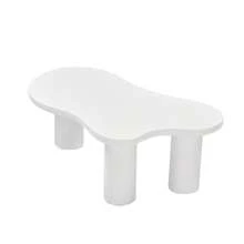(Previous Reference: N625P256509510W) Irregular Cloud-Shaped Coffee Table, 107 Cm Long, 66 Cm Wide, 40.5 Cm High, MDF Top And PVC Legs, With Felt Pads - White - View 11