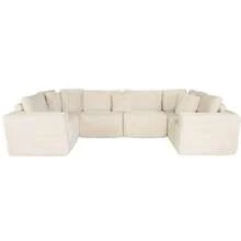 Sectional Cloud Couch For Living Room, Modular Floor Sofa With Plush Corduroy, No Assembly Required, Big Comfy Couches Set With Fluffy Memory Foam, Stupendous U Shaped Sofas With Chaise,Freely Configurable Layout - 米色 - 查看 12