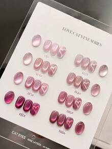 Miss Leia 1-8 15ml Spring/Summer Nail Love Cat Eye Gel Nail Polish New Whitening Dragon Fruit Pink Purple Crystal Glass Bead Cat Eye Nail Polish Series Beginner Nail Art Popular Color Gel Varnish UV LED Curing Soakable Semi-Permanent Suitable For Beauty Salon Nail Salon Set DIY Home Holiday Women's Gift Nail Art Supplies - 粉色 - 查看 15