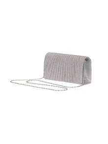 Clutch Bag, Party Bag, Striped, Wrinkled, Wavy, Glitter, Messenger Bag, Crossbody Bag, Chain Strap, Silver Clutch That Fits A Cell Phone. Can Be Used As A Clutch Or Crossbody Bag. Clutch With Removable Strap. - 銀色 - 查看 8