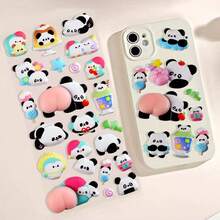 1piece 3D Stereo Resin Animal Fun Nighttime Glowing Hard-Plastic Sticker, Crystal Diamond Cartoon Decoration Sticker, 3D Cute Relief Sticker, Multiple Styles Available, Suitable For Sticker Books, Laptops, Refrigerators, Luggage, Exchanging Stickers, Room Decoration Stickers, Cartoon DIY Phone Case Decoration. The Design Is Suitable For Home Use, Birthdays, Parties, Halloween, Christmas, And Other Occasions. - Multicolor - View 2