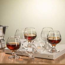 6只/套 带柄玻璃杯，玻璃材质，可用洗碗机清洗，适用于各种酒类、液体和饮料 - 透明 - 查看 3