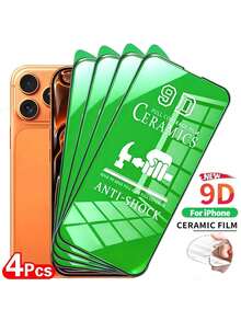 4 Pcs Cover Ceramic Film Compatible With IPhone 17 Pro Max Air 11 14 Plus 15 16 Pro 12 13 Screen Protector Compatible With IPhone X XS Max XR Not Glass Film - Clear - View 17