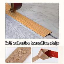 1m Self-Adhesive Floor Transition Strip, Wood Grain Texture Design, PVC Threshold Trim, Peel And Stick Installation, Suitable For Carpet, Tile And Vinyl Floor Gaps - Multicolor - View 3