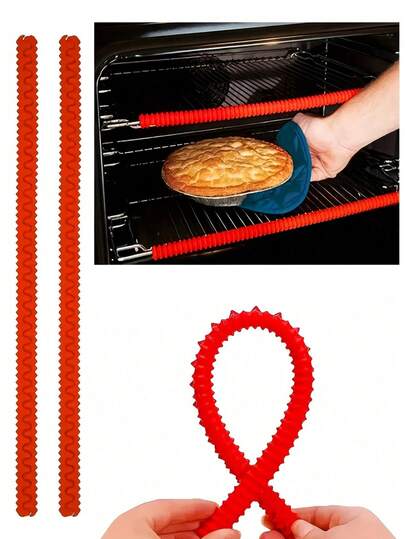 2/3 Packs Silicone Oven Rack Edge Guards-Heat Resistant,14 Inches,Burn Prevention,Kitchen Tool For Oven,Kitchen Cooktop Additions,Essential For Home Kitchens,Kitchen Accessories
