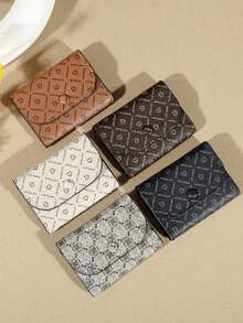 心形极简主义零钱包字母印花优雅手拿包，便携式零钱包 - 彩色 - 查看 4