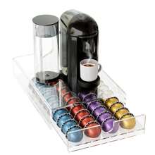 1pc 40-Capsule Transparent Acrylic Coffee Capsule Holder With Drawer - Clear - View 2