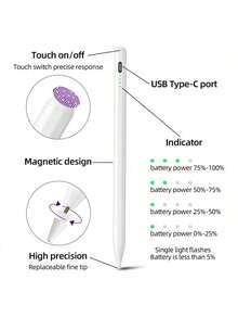 Bút cảm ứng đa năng có thể sạc lại, tương thích với Apple Pencil và các điện thoại thông minh & máy tính bảng khác, quà tặng mùa xuân. - Nhiều màu - Xem 3