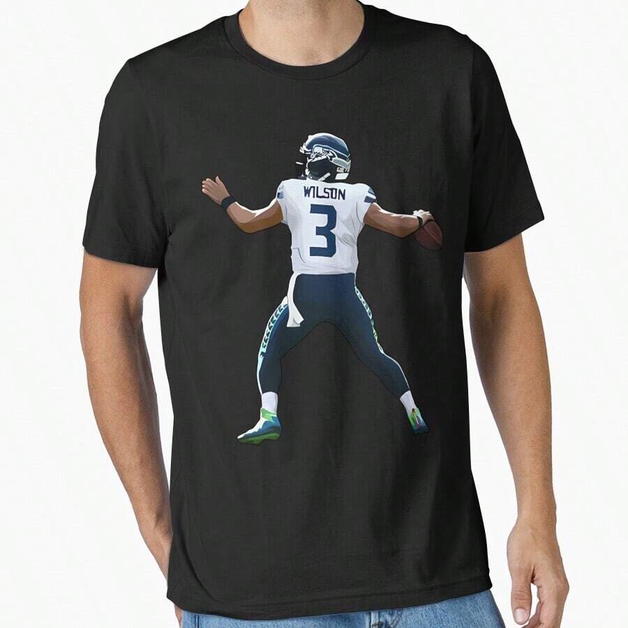 Russell Wilson Quarterback Essential T-Shirt - Negro - Ver 1