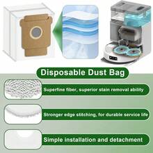 Bộ phụ kiện dành cho máy hút bụi robot iRobot Roomba Plus 405 Combo/505 Combo, bao gồm chổi chính, túi đựng bụi, cây lau nhà, bộ lọc, chổi cạnh và dụng cụ vệ sinh. - Nhiều màu - Xem 10