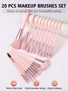 48PCS Makeup Tools Set Including:20PCS Makeup Brush Set+1pc Multi-Functional Zipper Toiletry And Cosmetic Bag Waterproof+5PCS Makeup Sponges+5PCS Mini Makeup Sponges+5PCS Triangle Powder Puffs+5PCS Mini Air Cushion Powder Puffs+1pc Hairband+2PCS Hand Bowl Strap+1pc Makeup Brush Cleaning Tools+2PCS Facial Cleansing Sponges+1pc Eyelash Curler - Pink - View 2