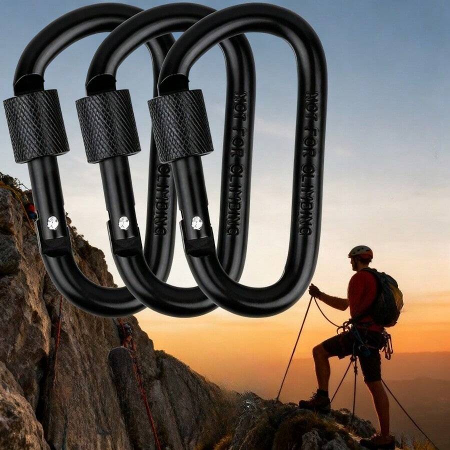 Aluminum Alloy Carabiners, Spring Door Keychains For Outdoor, Camping, Hiking - Heavy Duty Accessory Carabiner Set