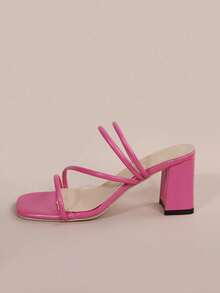 Giày sandal đế dày nhiều quai kiểu cổ điển bằng da giả, chất liệu da mềm mại, giúp thon gọn chân, thời trang, đa năng và thoải mái. - Màu Hồng Tươi - Xem 2