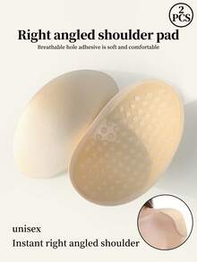 1/2 Pair Unisex Adhesive Shoulder Pads, Straight Shoulder Shaping Pads, Suitable For Various Occasions - Multicolor - View 1