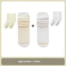 1/2/3 Double White Lace Leg Covers, Women's Stack Socks Covers, Long Stockings Paired With Boots Covers. Spring And Summer Fashionable Ballet Style Calf Socks Combination Set - Multicolor - View 25