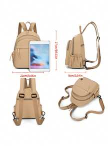 2023新款女士小背包，多功能时尚单肩包，简约斜挎包，休闲手提包，百搭女士旅行背包，适合日常通勤、上学和度假礼物 - 彩色 - 查看 5