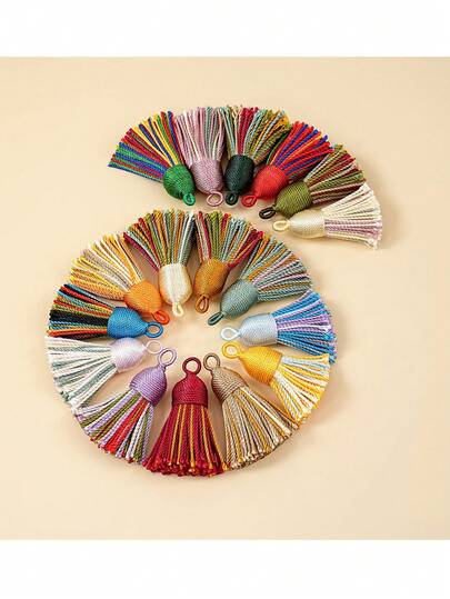 5pcs 2-Inch Style Short Tassels, Textured Pompom Tassels, DIY Craft Supplies For Handmade Accessories, Bags, Phone Cases, Keychains