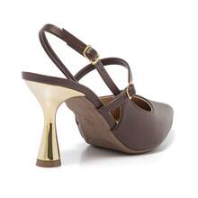 Women's Slingback Pumps Stessy Shoes High Heel Party Metallic Luxury Comfort Sophistication Chic - 鏽棕色 - 查看 6