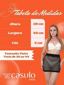 Kit 2 Saias Vazada Saída De Praia Tricot Moda Feminina Verão Biquíni Tricô Moda Piscina - Pink - Visão 5