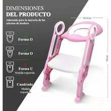 Baño Entrenador Niño, Asiento Entrenador para Baño con Tapizado y Escalera Antideslizante, Plegable Escalera para Baño Niños, Fácil de Guardar, Asiento Ergonómico, Edad de 3 a 10 Años, Verde Azulado,40839320 - Verde Oscuro - Ver 2